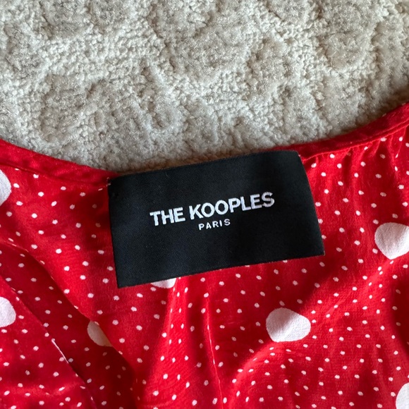 The Kooples Moonlight Dots Red and White Mini Dress, size 0 - Picture 4 of 10